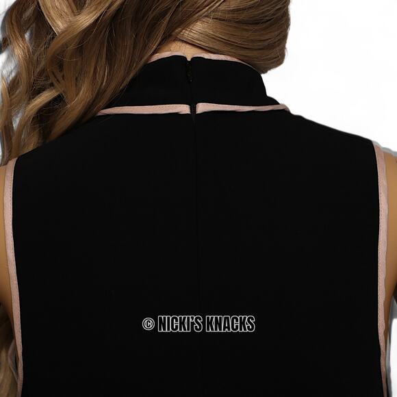 Amanda Uprichard Bow Neck Black Mini Dress Preppy Coquette Tiered Hem Size XS - Picture 7 of 11